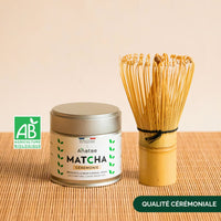 KIT MATCHA : THÉ MATCHA CÉRÉMONIE BIO ET FOUET EN BAMBOU CHASEN