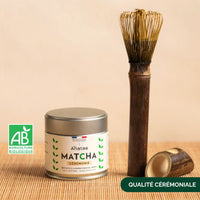 KIT MATCHA : THÉ MATCHA CÉRÉMONIE BIO ET FOUET EN BAMBOU CHASEN LONG