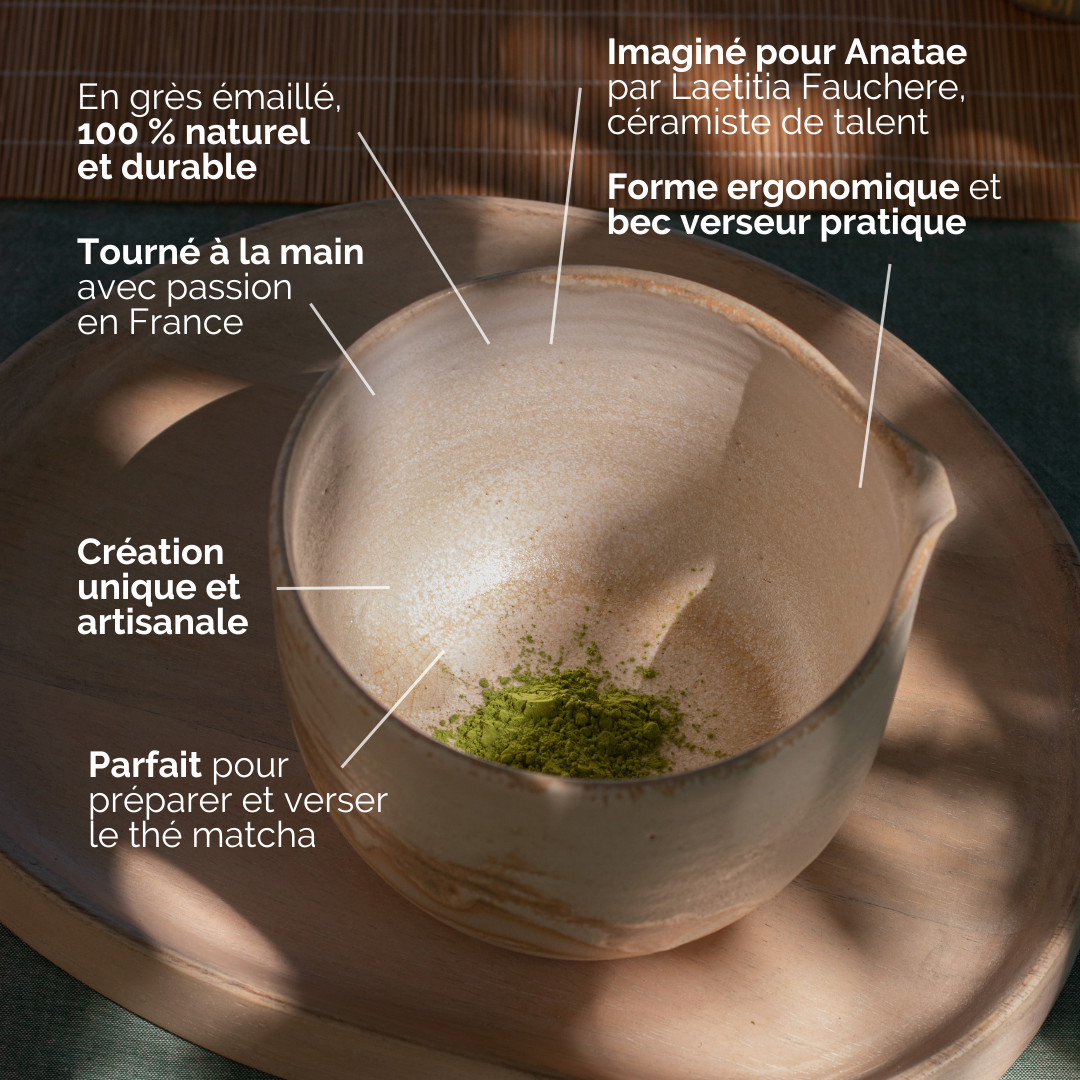 Achat Bol à fouetter Matcha - Bol en céramique avec bec verseur en gros Achat Bol à fouetter Matcha - Bol en céramique avec bec verseur en gros