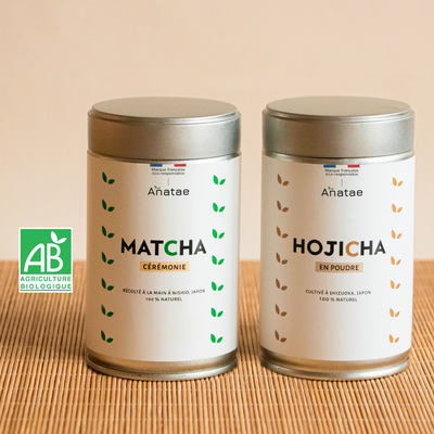 Duo Indispensables : Thé Matcha Cérémonie Bio & Thé Hojicha Bio