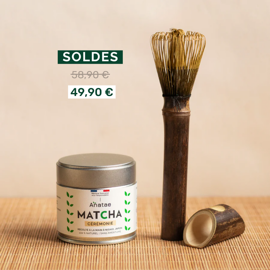 Set Thé Matcha Grillix - Bol, Fouet, Cuillère Et Tamis En Céramique Vert Clair, Cérémonie Du Thé Complète - 10