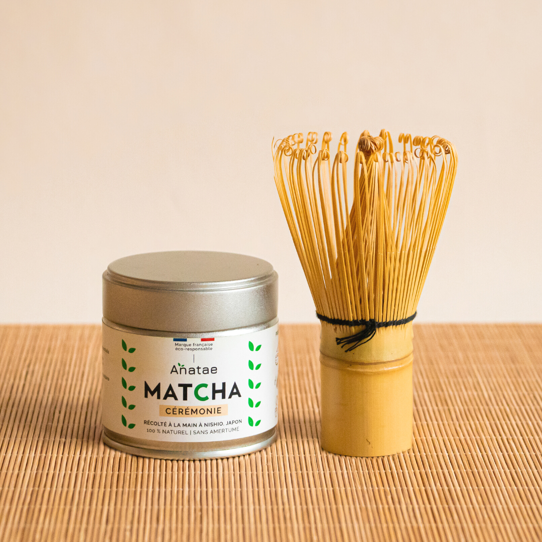 Set Thé Matcha Grillix - Bol, Fouet, Cuillère Et Tamis En Céramique Vert Clair, Cérémonie Du Thé Complète