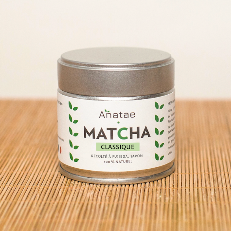 Anatae Marque française - Thé Matcha bio cérémonie japonais - Sans amertume  - Poudre de thé vert matcha 100% BIO qualité cérémonielle - Récolté à la